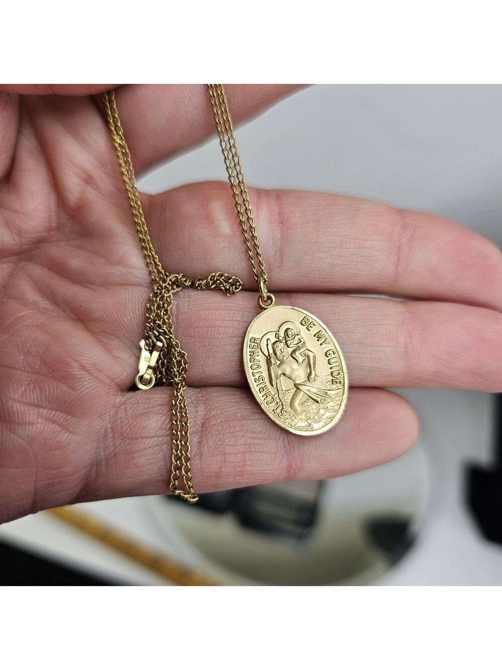 Vintage St. Christopher Be My Guide Necklace 1/20 12K Gold Filled 19” 5.4g